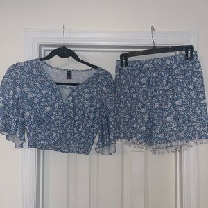 Floral Blue Set (Shorts)